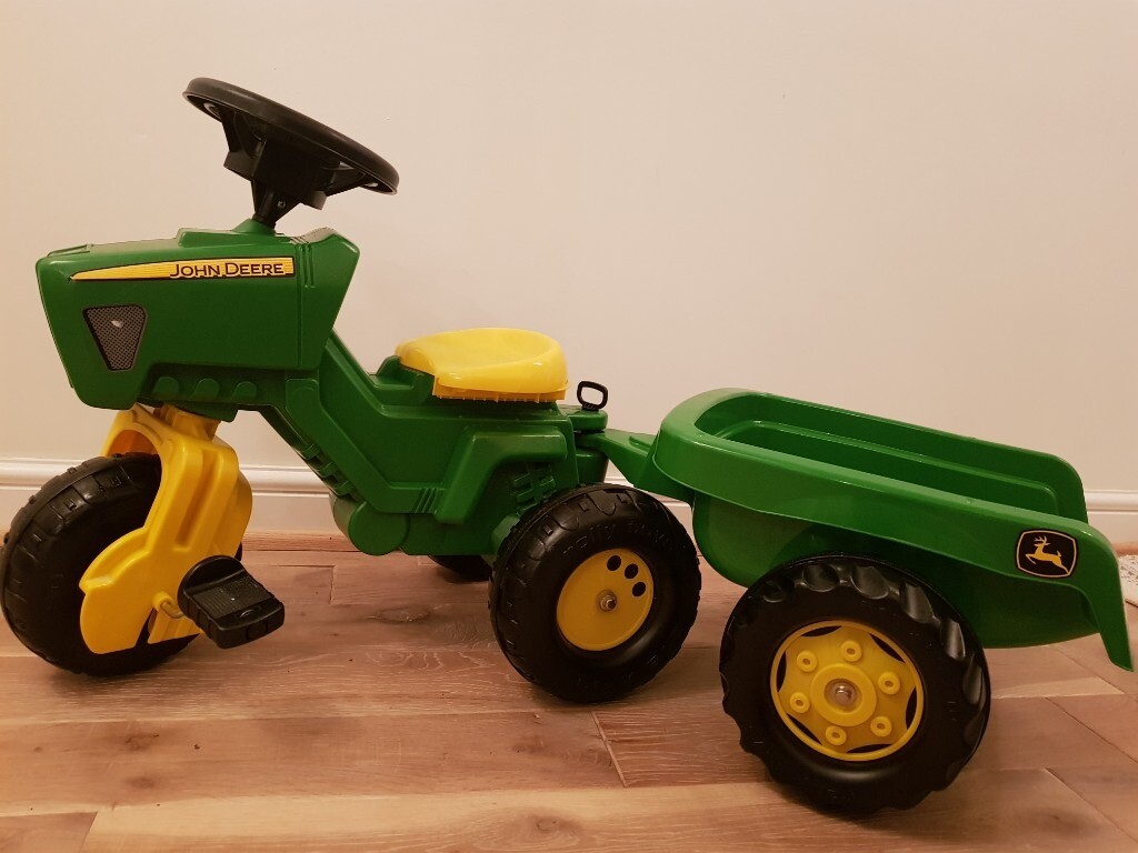 john deere tractor and trailer with steering wheel sounds